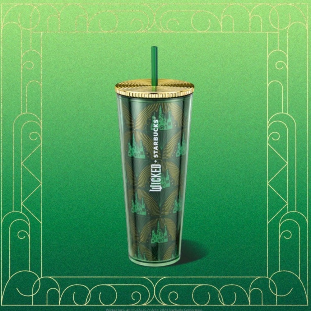 Starbucks Emerald Tumbler with Golden Lid